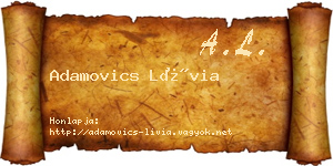 Adamovics Lívia névjegykártya
