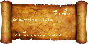 Adamovics Lívia névjegykártya