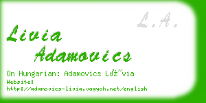 livia adamovics business card